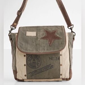 Myra Bag STAR Crossbody Bag Leather Canvas Purse Women Travel Casual Work